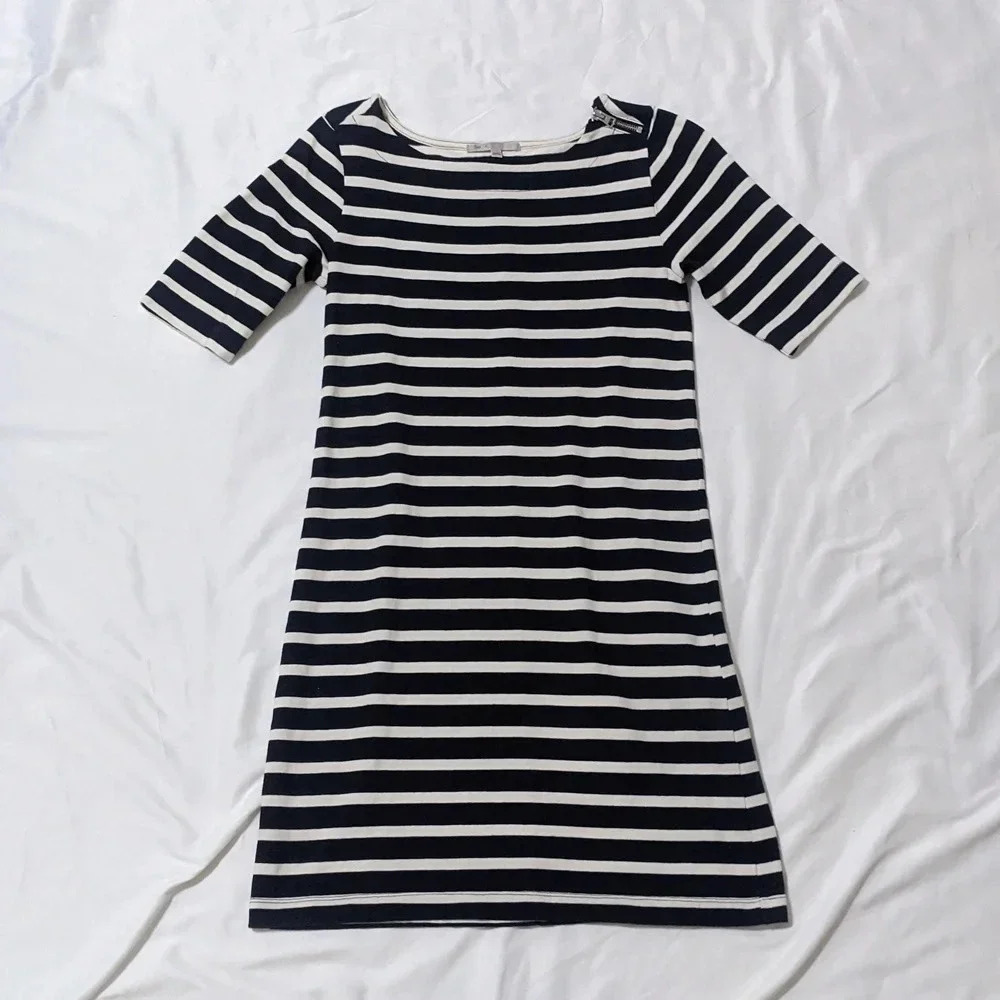 GAP Short Sleeve Nautical Mini Dress, Color Navy Blue/White Size XS